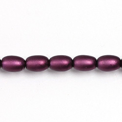 Czech Glass Pearl Bead - Oval 6x4MM MATTE AMETHYST