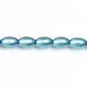 Czech Glass Pearl Bead - Oval 6x4MM MATTE AQUA