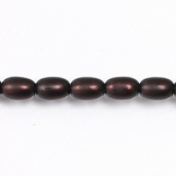 Czech Glass Pearl Bead - Oval 6x4MM MATTE CHOCOLATE