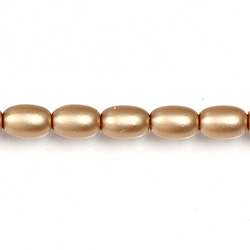 Czech Glass Pearl Bead - Oval 6x4MM MATTE COPPER