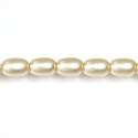 Czech Glass Pearl Bead - Oval 6x4MM MATTE CR?ME