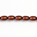 Czech Glass Pearl Bead - Oval 6x4MM MATTE DARK COPPPER