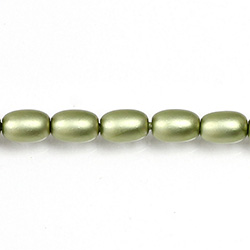 Czech Glass Pearl Bead - Oval 6x4MM MATTE DARK OLIVE