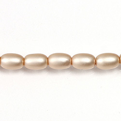 Czech Glass Pearl Bead - Oval 6x4MM MATTE DARK ROSE