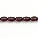 Czech Glass Pearl Bead - Oval 6x4MM MATTE GARNET