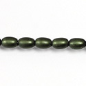 Czech Glass Pearl Bead - Oval 6x4MM MATTE HUNTER GREEN