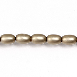 Czech Glass Pearl Bead - Oval 6x4MM MATTE LIGHT BROWN