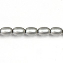 Czech Glass Pearl Bead - Oval 6x4MM MATTE LIGHT GREY