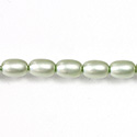 Czech Glass Pearl Bead - Oval 6x4MM MATTE MINT