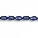 Czech Glass Pearl Bead - Oval 6x4MM MATTE NAVY BLUE