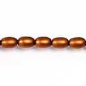 Czech Glass Pearl Bead - Oval 6x4MM MATTE PUMKPKIN