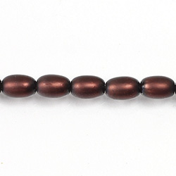 Czech Glass Pearl Bead - Oval 6x4MM MATTE RUST