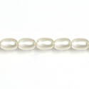 Czech Glass Pearl Bead - Oval 6x4MM MATTE WHITE