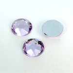 Plastic Flat Back Foiled Rose Cut Rhinestone - Round 15MM LT AMETHYST