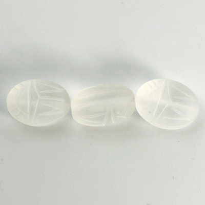 Gemstone Scarab Bead with Large Hole - Oval 16x12MM MATTE CRYSTAL