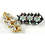 Rhinestone Rondelle Tube Beads