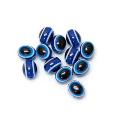 Plastic Eye Bead - Oval 10x8MM  DARK BLUE