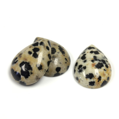 Gemstone Flat Back Cabochon - Pear 18x13MM DALMATION