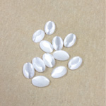 Fiber-Optic Flat Back Stone with Faceted Top and Table - Oval 06x4MM CAT'S EYE WHITE