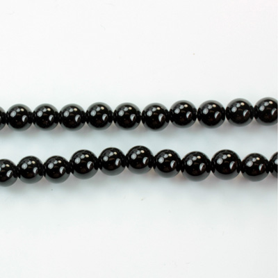 Gemstone Bead - Smooth Round 1.5MM Diameter Hole 06MM BLACK ONYX