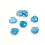 Czech Pressed Glass Bead - Smooth Heart 08x8MM PORPHYR AQUA