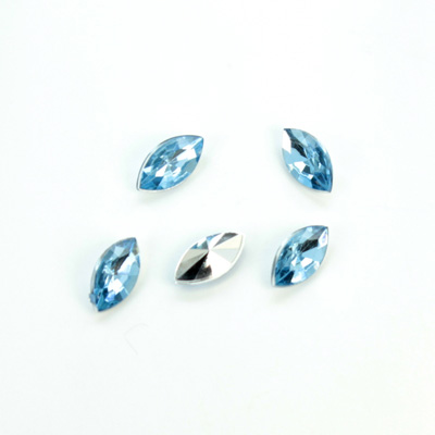 Plastic Point Back Foiled Stone - Navette 10x5MM LT SAPPHIRE