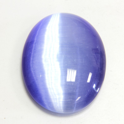 Fiber-Optic Cabochon - Oval 40x30MM CAT'S EYE LT BLUE