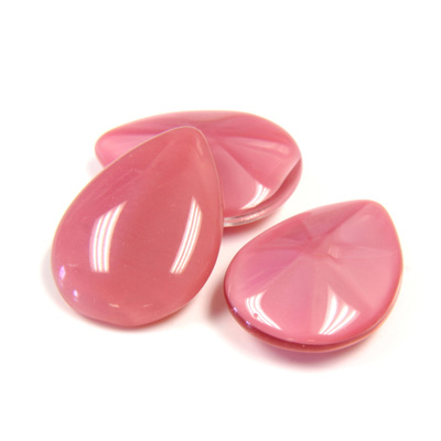 Glass Point Back Buff Top Stone Opaque Doublet - Pear 18x13MM PINK MOONSTONE