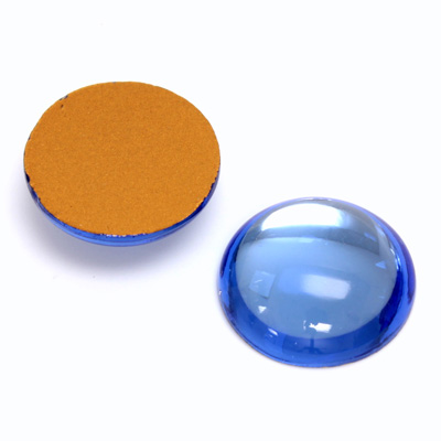 Glass Medium Dome Foiled Cabochon - Round 20MM LT SAPPHIRE