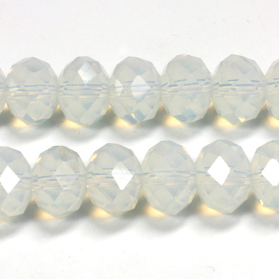 Chinese Cut Crystal Bead - Rondelle 08x10MM OPAL WHITE