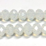 Chinese Cut Crystal Bead - Rondelle 08x10MM OPAL WHITE