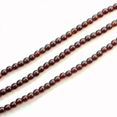 Czech Pressed Glass Bead - Smooth Round 03MM GARNET