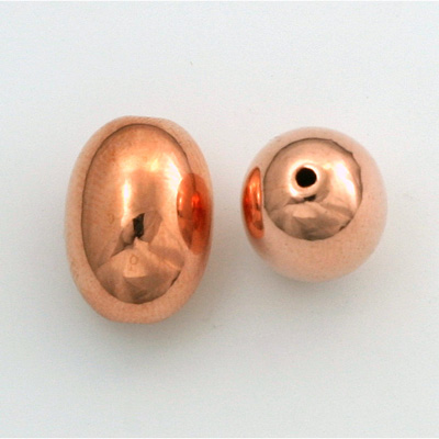 Metalized Plastic Smooth Bead - Oval 18x13MM COPPER