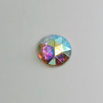 Glass Flat Back Foiled Rauten Rose - Round 12MM CRYSTAL AB