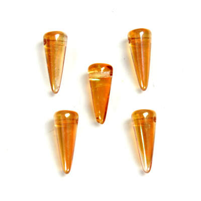 Czech Pressed Glass Bead - Smooth Spike 05x13MM CRYSTAL VENUS