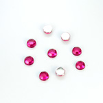 Plastic Flat Back Foiled Chaton Rose - Round 20SS FUCHSIA