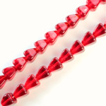 Czech Pressed Glass Bead - Smooth Pyramid 08x7MM RUBY