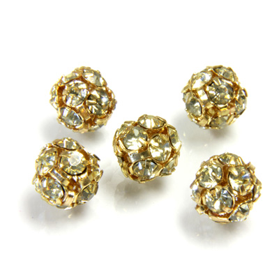 Czech Crystal Rhinestone Ball - 08MM JONQUIL-GOLD