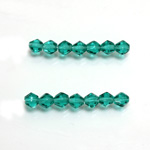 Czech Glass Fire Polished Bead - Bicone 04MM EMERALD