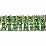 Czech Rhinestone Rondelle - Square 08MM PERIDOT-SILVER