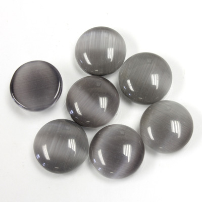 Fiber-Optic Cabochon - Round 11MM CAT'S EYE GREY