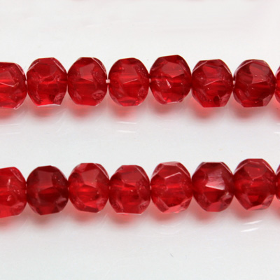 Czech Glass Fire Polished Bead - Rondelle Disc 6x5MM RUBY