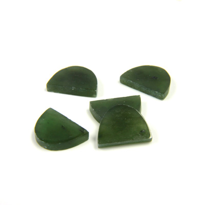 Gemstone Flat Back Flat Top Straight Side Stone - Half Oval 10x7MM TAIWAN JADE