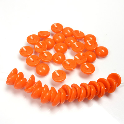 Preciosa Czech Pressed Glass Bead -2-Hole Bead - Piggy 04x8MM ORANGE