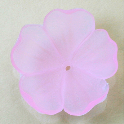 German Plastic Flower with Center Hole - Round 35MM MATTE ROSE