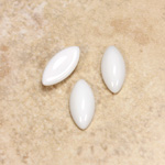 Glass Medium Dome Cabochon - Navette 15x7MM CHALKWHITE