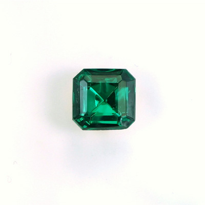 Glass Point Back Foiled Tin Table Cut (TTC) Stone - Square Octagon 10x10MM EMERALD