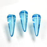 Czech Pressed Glass Bead - Smooth Spike 07x17MM AQUA