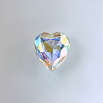 Glass Point Back Foiled Tin Table Cut (TTC) Stone - Heart 12x11MM CRYSTAL AB