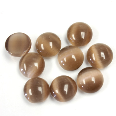 Fiber-Optic Cabochon - Round 09MM CAT'S EYE BROWN